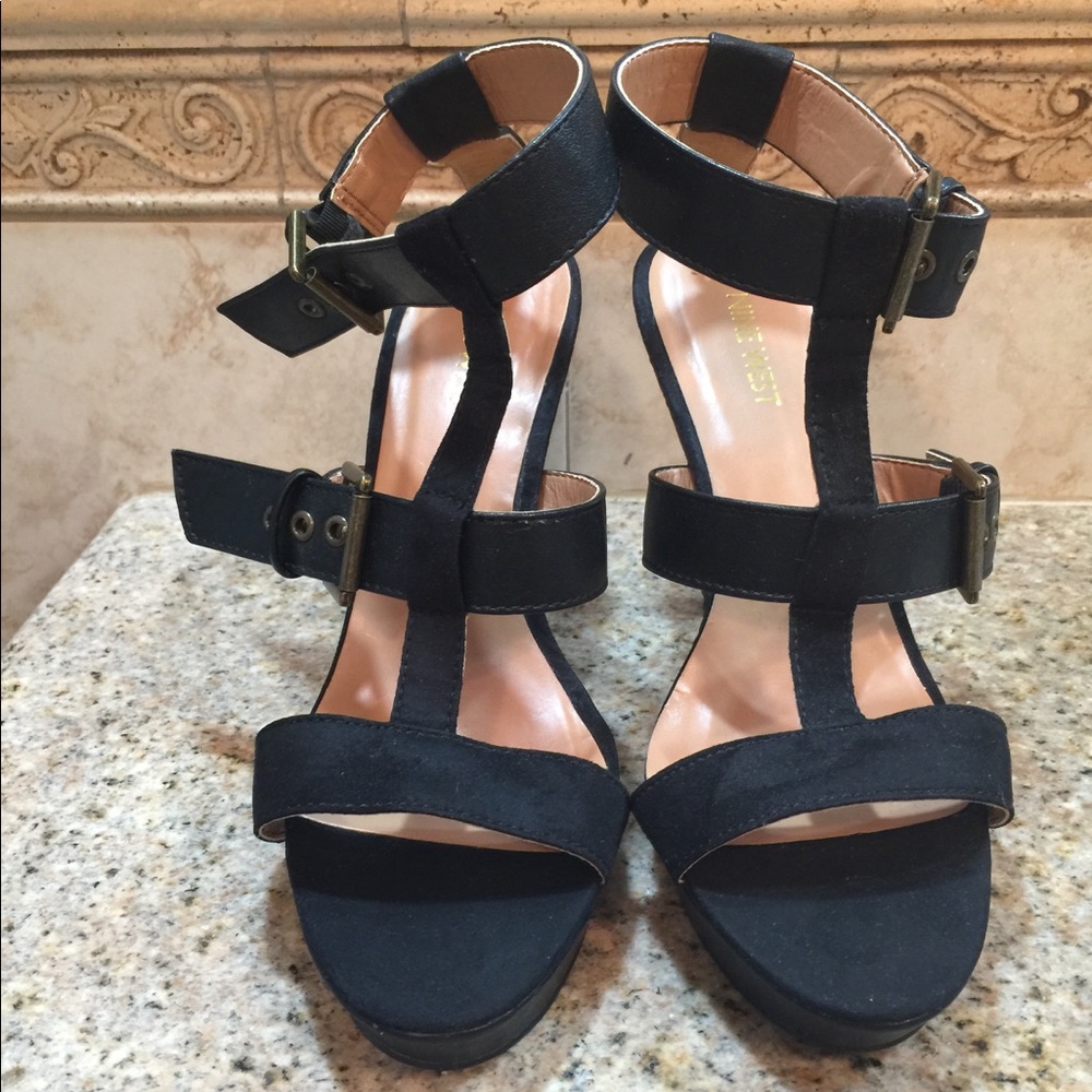 Nine West Strappy Sandal Pumps Black